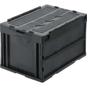 TRUSCO中山 TRUSCO 薄型折りたたみコンテナ 50Lロックフタ付