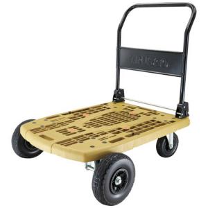 トラスコ中山 コジマ TRUSCO樹脂台車カルティオビッグオフロード900X600ノーパンクタイヤオリーブ  MPK906NOROG