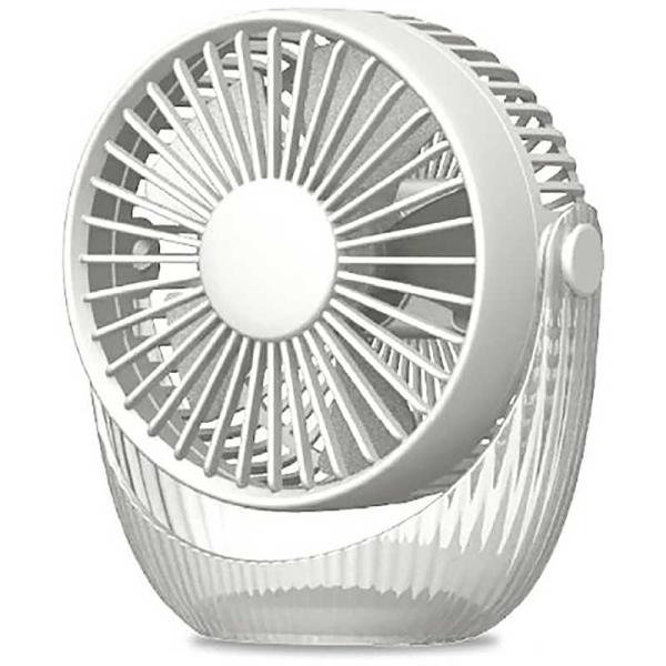 ドウシシャ　卓上扇風機 DCモーター搭載 (省エネタイプ) マグネット付クリアデスクファン 充電式 ...