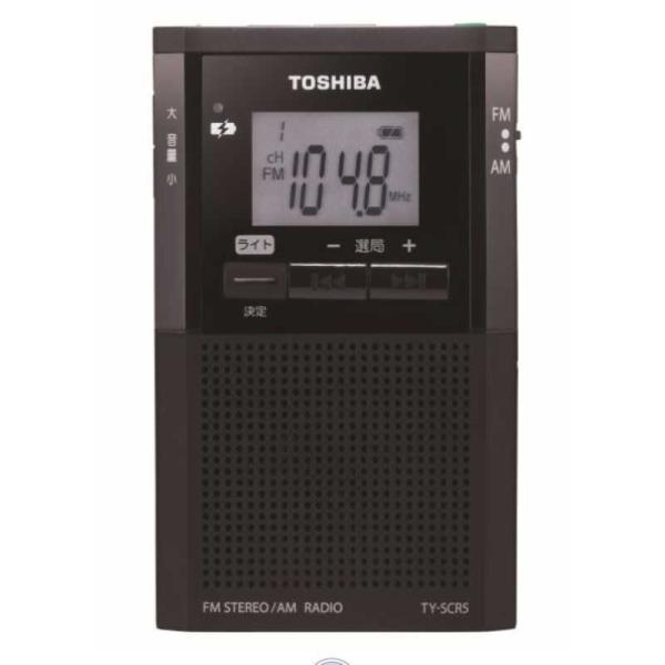 東芝　TOSHIBA　ポータブルラジオ ワイドFM対応 ブラック　TY-SCR5-K