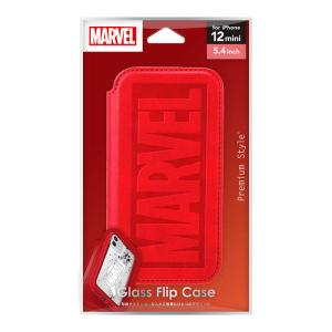 PGA コジマ iPhone 12 mini用 ガラスフリップケース  ロゴ PG-DGF20F04MVL