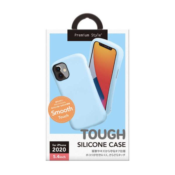 PGA　iPhone 12 mini 5.4インチ対応 シリコンタフケース スカイブルー 　PG-2...