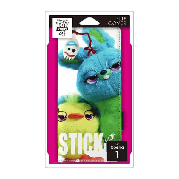 PGA　Xperia 1用 フリップカバー　PG-DXP773TOY フォーキー ダッキー&amp;バニー
