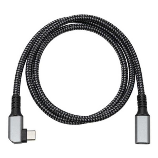 アイネックス　PD100W対応 USB3.2Gen1 Type-C 横L型延長ケーブル 80cm　U...