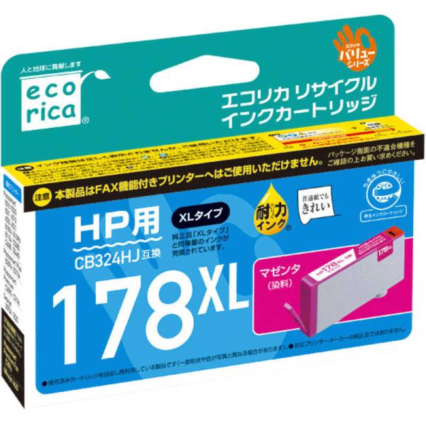 エコリカ　「互換」「hp:CB324HJ(マゼンタ)対応」リサイクルインクカートリッジ　ECI-HP...