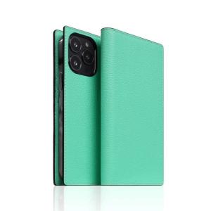 ROA Neon Full Grain Leather Diary Case for iPhone 13 Pro ティール SLG Design SD22123I13PTL