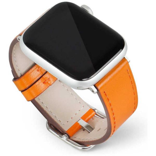 ROA　スクエアバックル本革バンド for Apple Watch 41/40/38mm マンダリン...