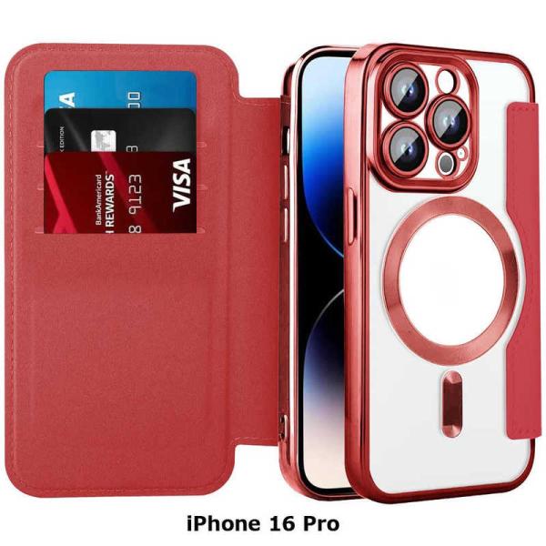 ROYALMONSTER　iPhone16 Pro MagSafe対応 手帳型ケース RD　RM-1...