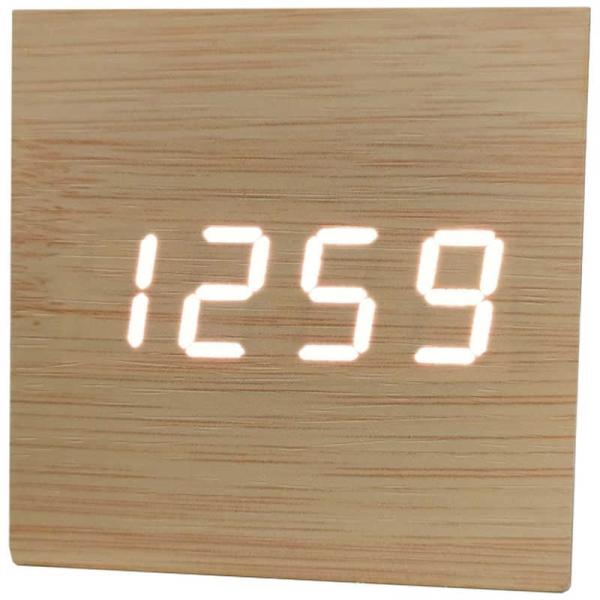 トランスヨーロッパコーポレーション　クロック/時計/日にち/温度/アラーム/音反応/白文字/USB電...