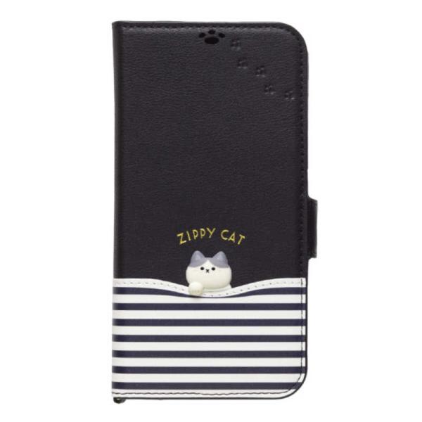ナチュラルデザイン　iPhone15 6.1インチ/14/13 ZIPPY CAT 手帳型ケース Z...