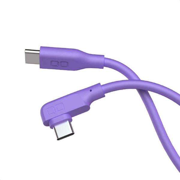 CIO　L字型シリコンケーブルN2 CtoC 240W 0.5m パープル　CIOSLL30000N...