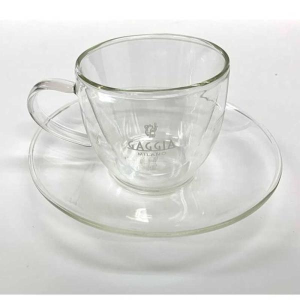 GAGGIA　特製ガラス製コーヒー/カプチーノカップ&amp;ソーサー　CAPP2