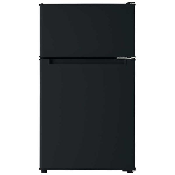 ORIGINALBASIC　冷蔵庫 2ドア 幅47.4cm 85L 右開き 直冷式 ブラック　BR-...