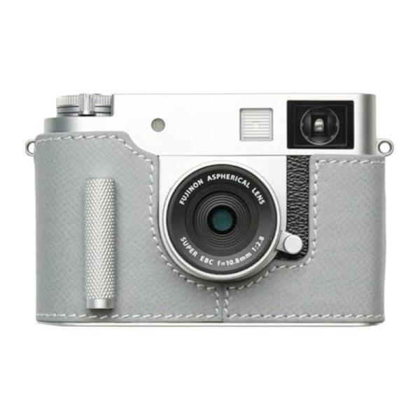 MR.STONE　富士フィルム X half用 本革ケース クラシック メタルグリップ付 ライトブル...