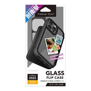 PGA　iPhone 14 Pro Max 6.7インチ ガラスフリップケース [ブラック] Pre...