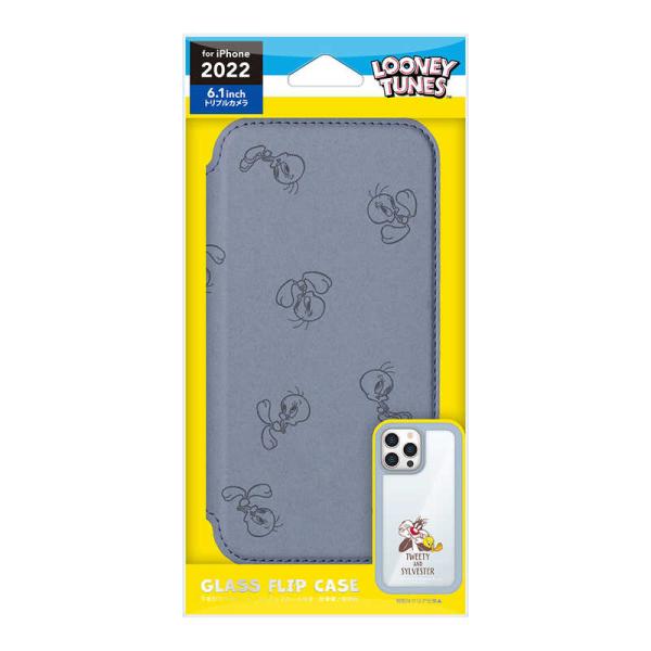 PGA　iPhone 14 Pro 6.1インチ ガラスフリップケース ルーニー・テューンズ ルーニ...