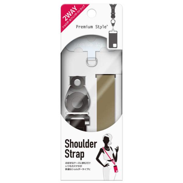 PGA　ストラップホルダー付 ショルダーストラップ 2WAYタイプ カーキ Premium Styl...