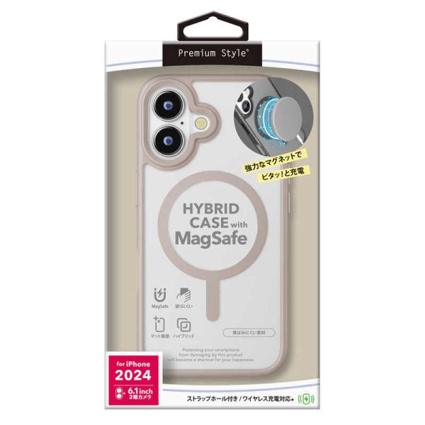 PGA　iPhone 16(6.1インチ)MagSafe対応 ハイブリッドケース Premium S...