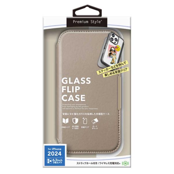 PGA　iPhone 16 Pro(6.3インチ) ガラスフリップケース Premium Style...