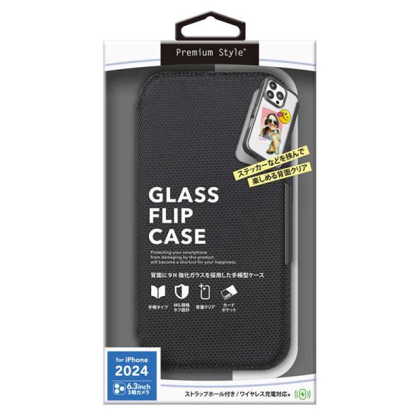 PGA　iPhone 16 Pro(6.3インチ) ガラスフリップケース Premium Style...