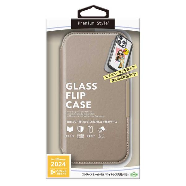 PGA　iPhone 16 Pro Max(6.9インチ) ガラスフリップケース Premium S...