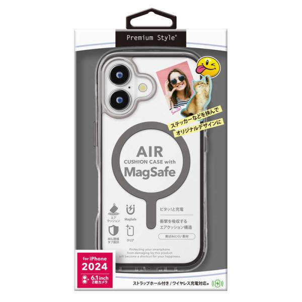 PGA　iPhone 16(6.1インチ)MagSafe対応 エアクッションケース Premium ...