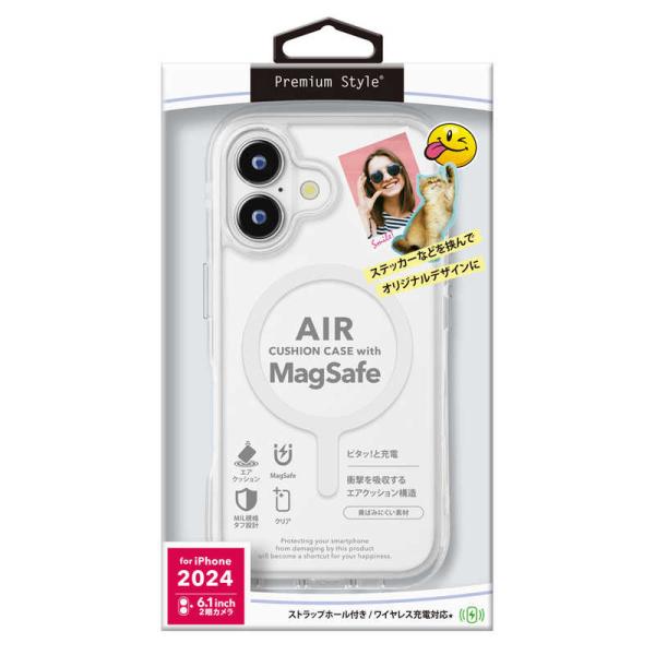 PGA　iPhone 16(6.1インチ)MagSafe対応 エアクッションケース Premium ...