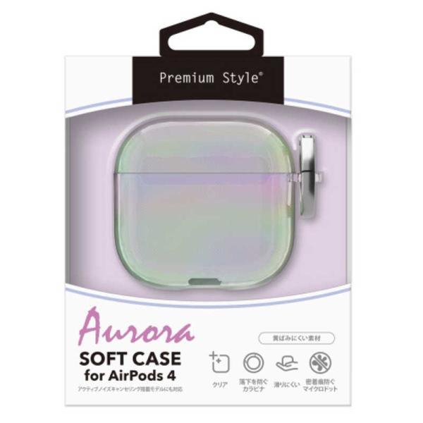 PGA　AirPods 第4世代用 ソフトケース Premium Style オーロラ　PG-AP4...
