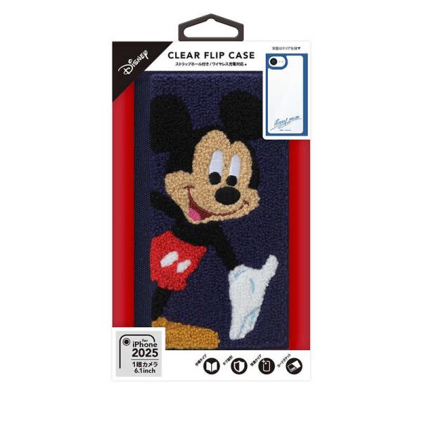 PGA　iPhone 16e クリアフリップケース Premium Style ミッキーマウス　PG...