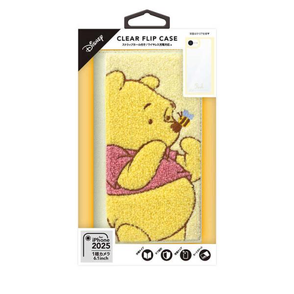 PGA　iPhone 16e クリアフリップケース Premium Style くまのプーさん　PG...