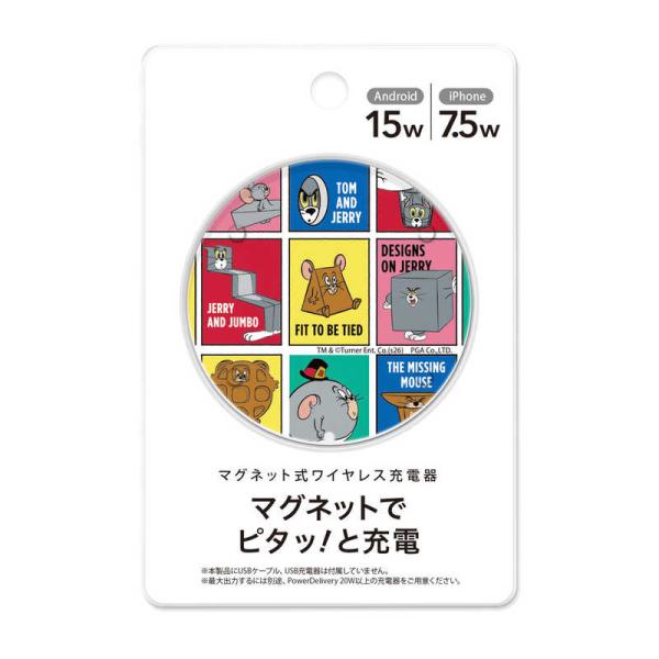 PGA　マグネット式 ワイヤレス充電器 Premium Style トムとジェリー/ファニーアート　...