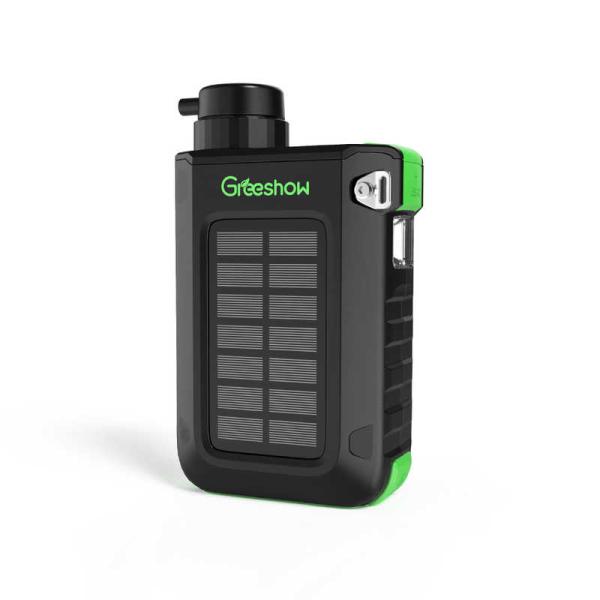 GREESHOW　電動式携帯浄水器 手回し ソーラー充電機能 LEDライト モバイルバッテリー搭載　...