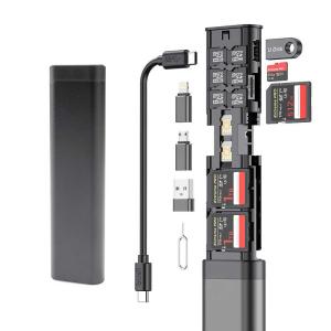 サンコー　 高速リーダー機能付きアルミメモリーカードケース［スマホ・タブレット対応］　MUUNBXHBK