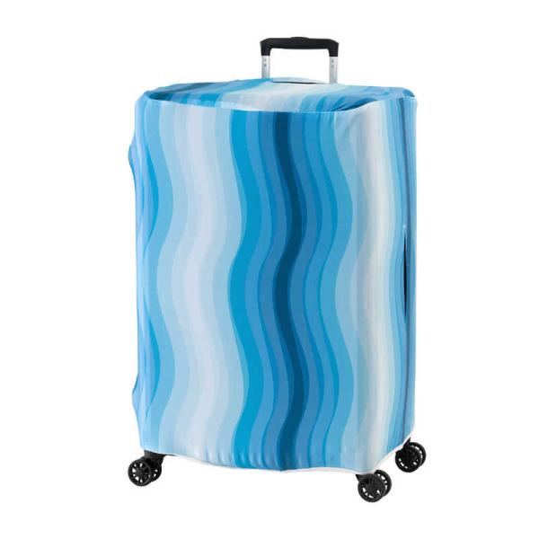 A.L.I　ALI - 伸縮スーツケースカバー - L ウェーブブルー　スーツケースカバーL