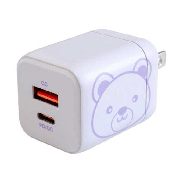 京ハヤ　PD/QC両対応 急速充電器 20W USB-Type-A/Type-C各1ポート ［2ポー...