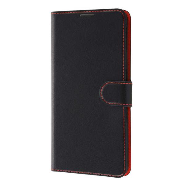 レイアウト　AQUOS sense7 plus 耐衝撃 手帳レザー マグネット/ブラック/レッド　R...