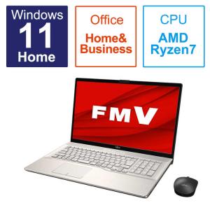 富士通　FUJITSU　ノートパソコン FMV LIFEBOOK NH77/H1 シャンパンゴールド [17.3型 /Win11 /AMD Ryzen 7 /メモリ：8GB /SSD：512GB /Office]　FMVN77H1G｜y-kojima