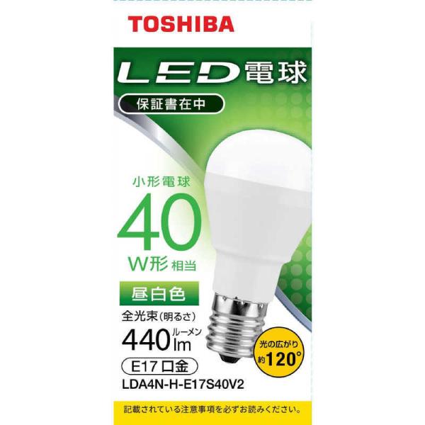 東芝　TOSHIBA　ＬＥＤ電球　口金Ｅ１７　ミニクリプトン形　調光非対応　全光束４４０ｌｍ　昼白色...