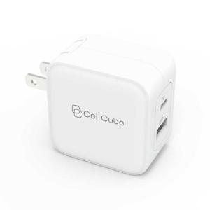 ファンマックスジャパン Cell Cube 折り畳み式プラグAC充電器 PD20W Share USB-C+USB‐A -WH CC-AC04-WH