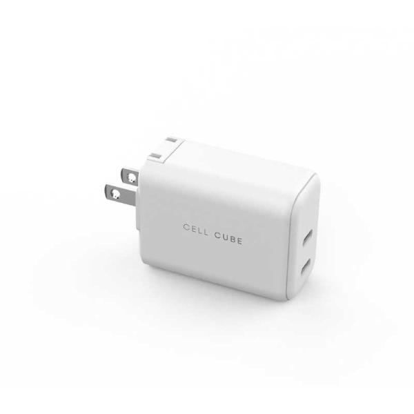ファンマックスジャパン　CellCube 折り畳み式プラグ AC充電器 急速充電65W/PD×2ポー...