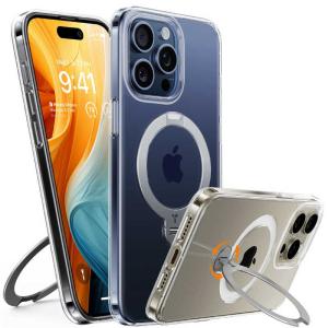 TORRAS Ostand spin iPhone16pro用 ガラスフィルム付 TORRASトラス UPRO Ostand Spin for iPhone 15 Pro ［ Clear
