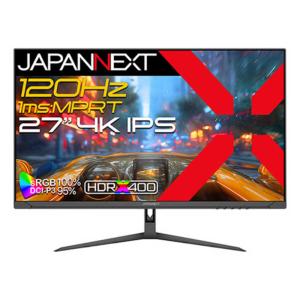 JAPANNEXT　IPSパネル搭載 120Hz/1ms(MPRT)対応 ゲーミングモニター HDMI2.1 DP ［27型 / 4K(3840×2160) / ワイド］　JN-IPS27G120U