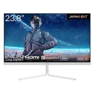 JAPANNEXT ゲーミングモニター 23.8型 ホワイト 240Hz対応 HDMI DP USB-C フルHD JN-238GT240FHDR-CW