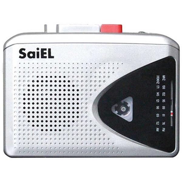 サイエルインターナショナル　録音機能付きポケットラジカセ カセット再生・録音マイク内蔵・AM/FMラ...