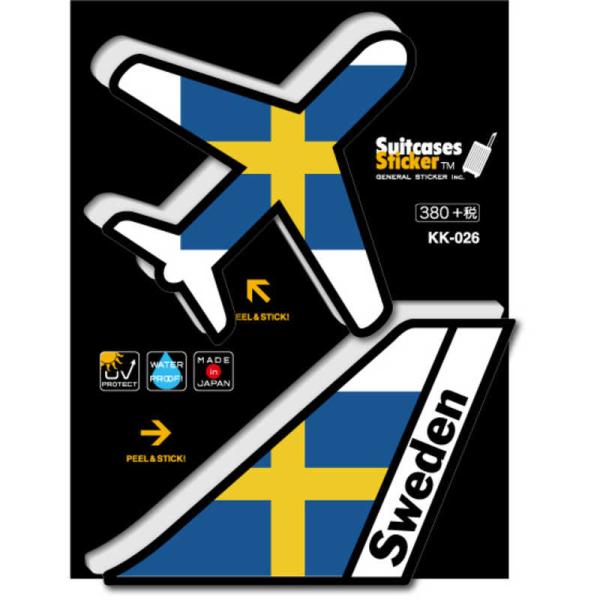 ゼネラルステッカー　AIR PORT DESIGN ステッカー ブラックエディション Sweden　...