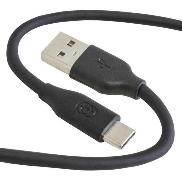 GOPPA　シリコン採用やわらかケーブル USB-A⇒USB-Type-C 1m ブラック　GP-A...