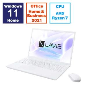 NEC　ノートパソコン LAVIE  [16.0型 /Win11 Home /AMD Ryzen 7 /メモリ16GB /SSD512GB /Office ] パールホワイト　PCN1675HAW