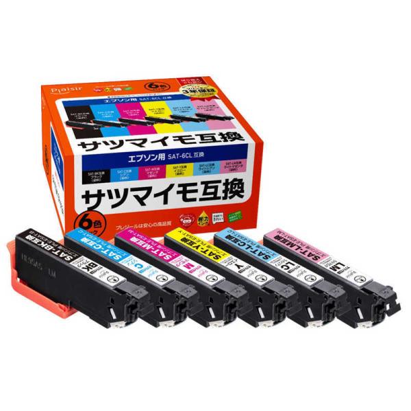 プレジール　互換インクカートリッジ 「エプソン用 SAT-6CL互換】目印●サツマイモ　PLE-ES...