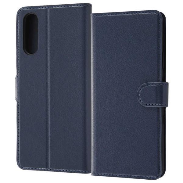 レイアウト　Xperia 10 III 耐衝撃 手帳 マグネット スリープ ネイビー　RTRXP10...