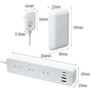 FITTA USB付き電源タップ3個口 [4ポ...の詳細画像1